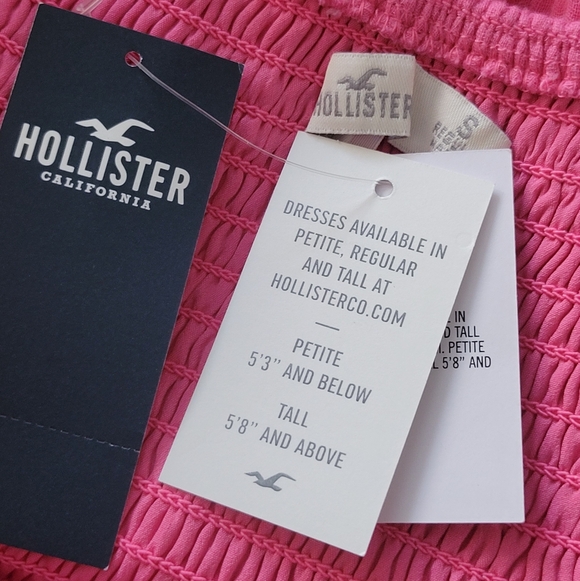 NWT Hollister Flutter Sleeve Smocked Romper Mini Dress Pink V Neck Cotton SM Reg - Picture 11 of 14